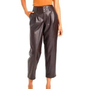 NWT - Women's 6 - Chocolate Satin Faux Leather High-Rise Ankle Pants - A New Day